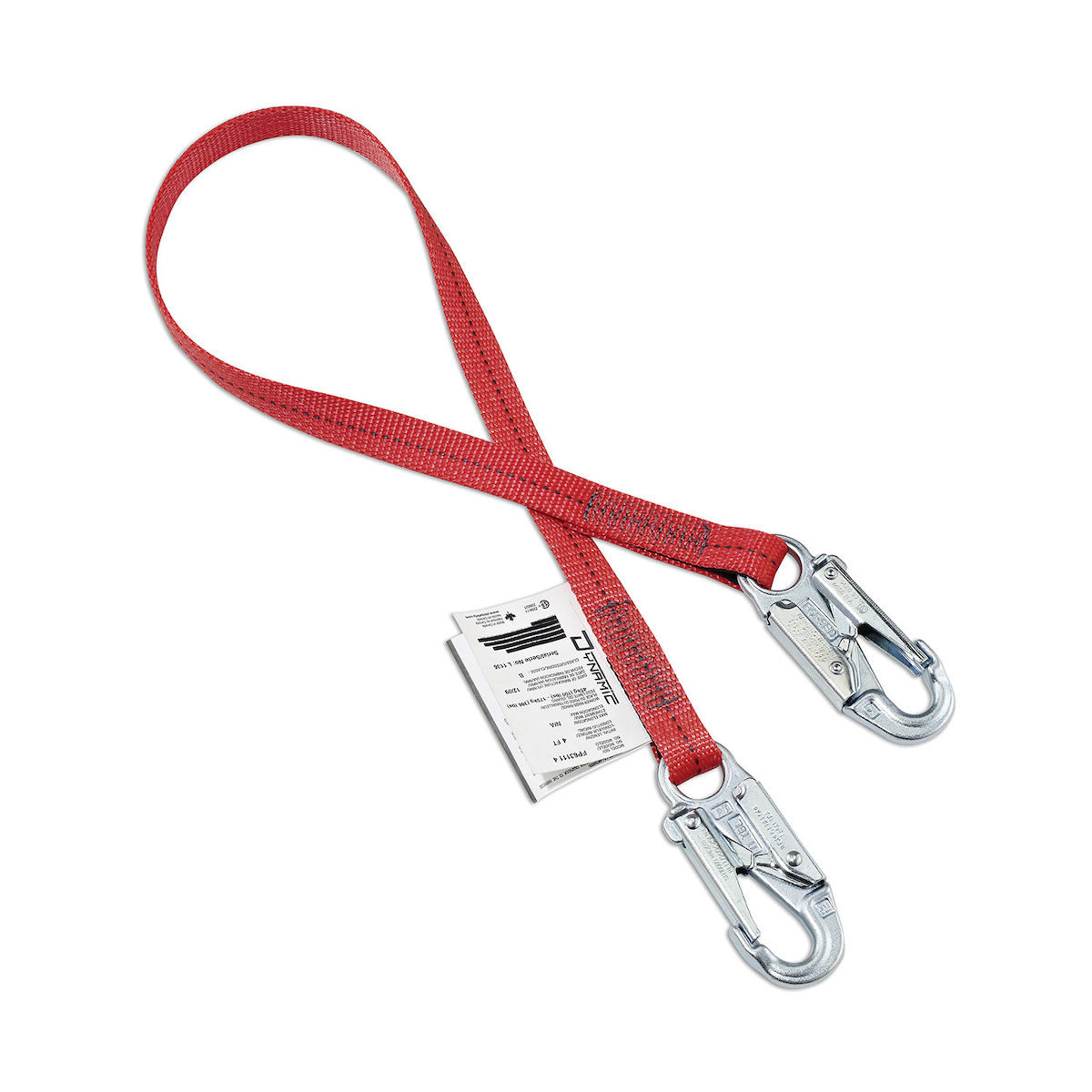 PIP® Dynamic™ Polyester Webbing Single-Leg Fixed Lanyard with Two Snap Hooks - 6'