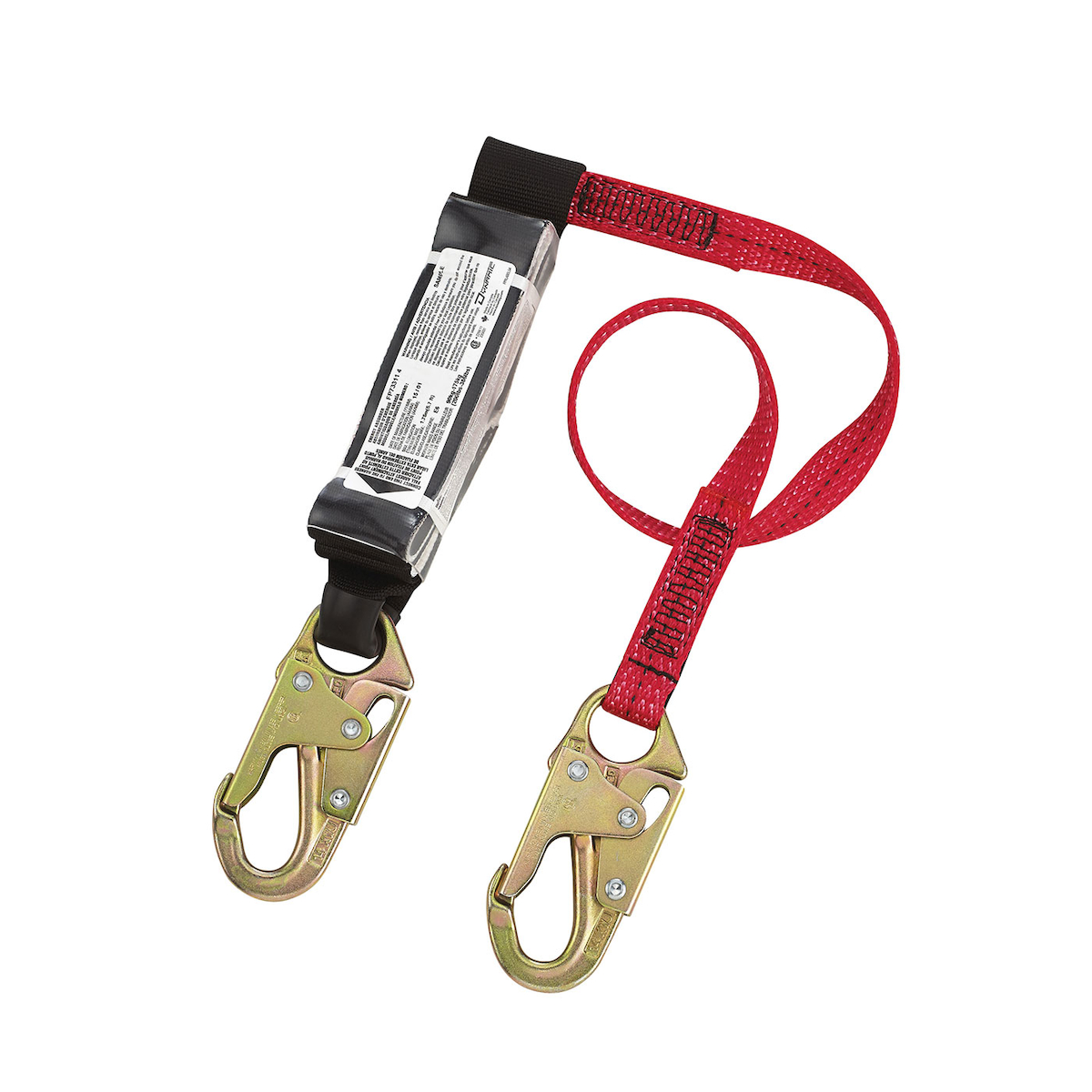 PIP® Dyna-ONE™ Polyester Single-Leg Fixed Lanyard with Energy Absorber and Two Snap Hook Connectors