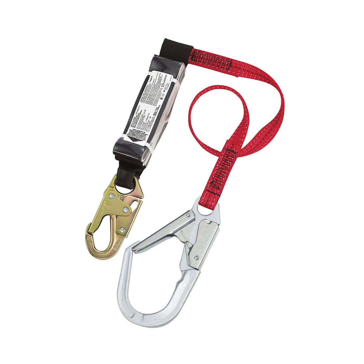 PIP® Dyna-ONE™ Polyester Single-Leg Fixed Lanyard with Energy Absorber, Snap Hook and Scaffold Hook Connectors